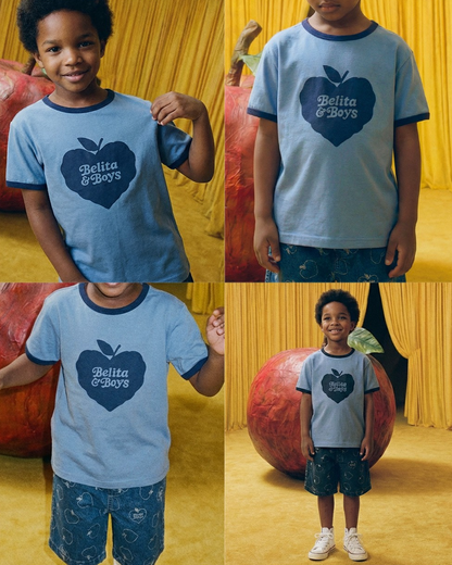 Navy Bubble Apple Short Sleeve