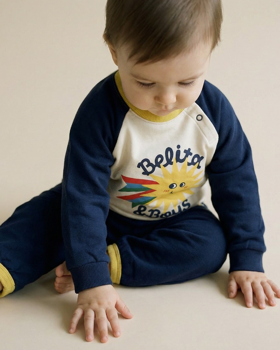 [BABY SET] Navy Sun Color Block Jogger