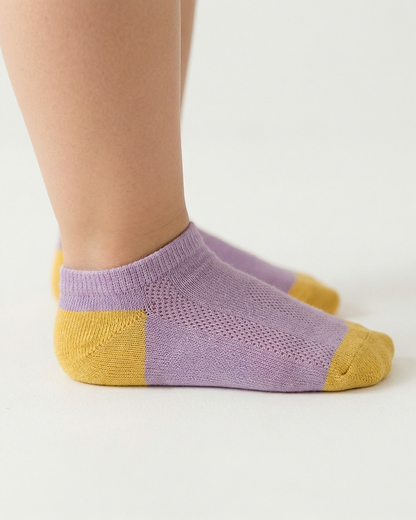 Violet Color Block Jacquard Socks