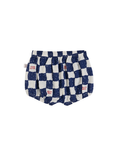[BABY SET] Blue Checkerboard Mesh Sleeveless Shorts