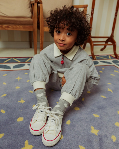 Grey BB Heart Pattern Socks