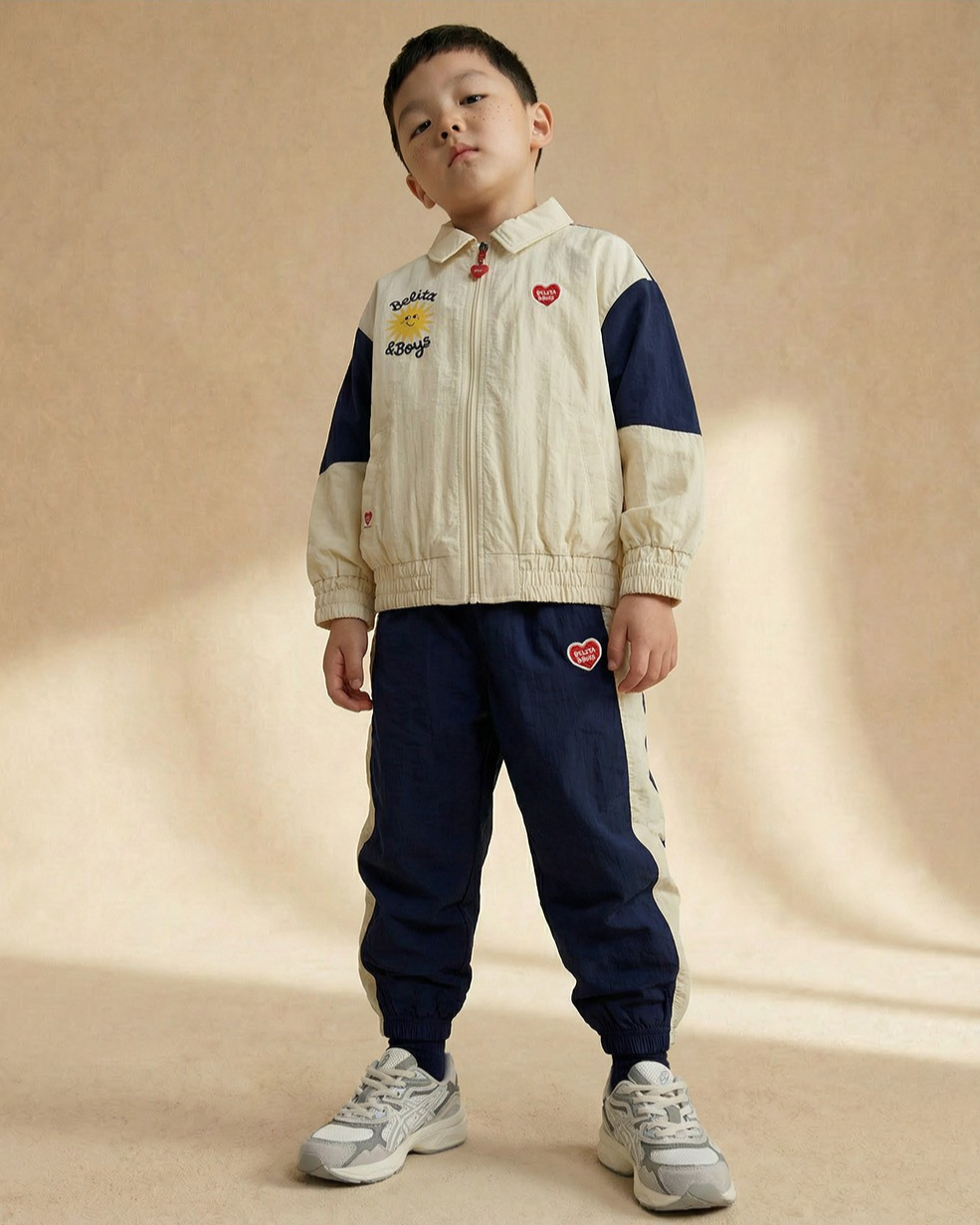 Navy BB Heart Color Block Jogger