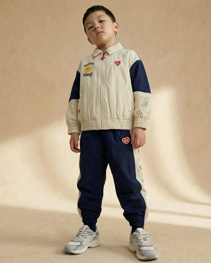 Navy BB Heart Color Block Jogger