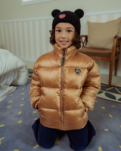 Beige BB Heart Basic Puffer Jumper