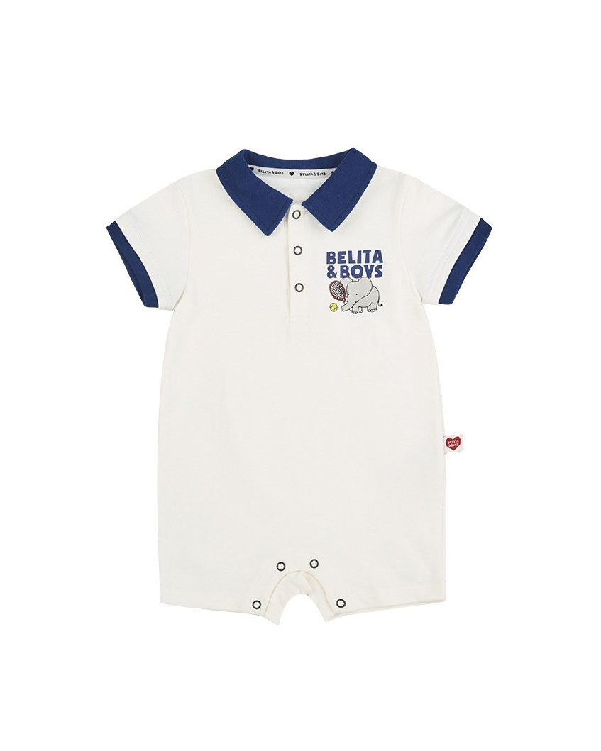 BABY Blue Elephant Collar Jumpsuit