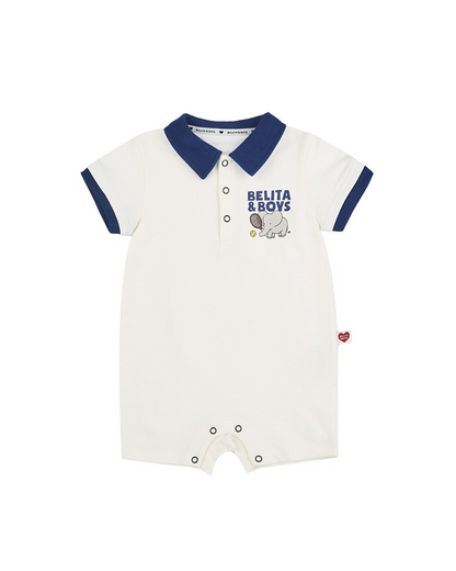BABY Blue Elephant Collar Jumpsuit