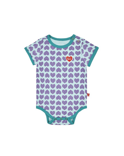 BABY Violet BB Heart Pattern Short Bodysuit