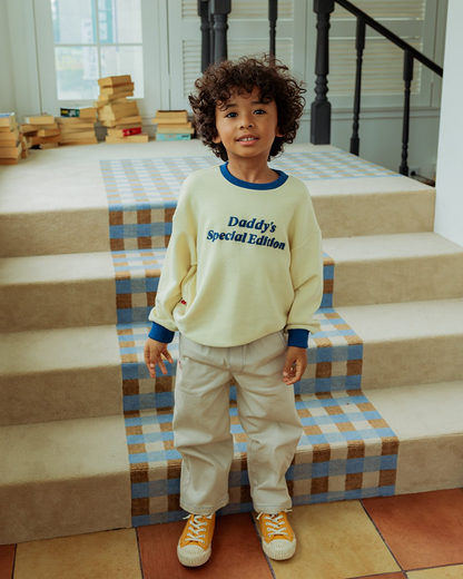 Yellow Daddy Color Block Knit Sweater