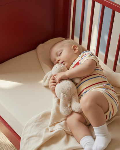 [BABY SET] Cream Bubble Apple Multi Stripe Terry Shorts