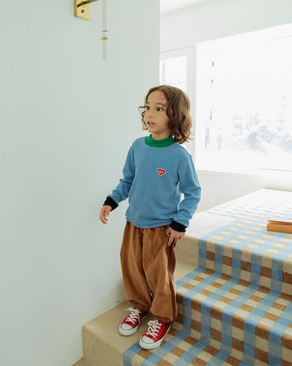 Beige Color Block Corduroy Jogger