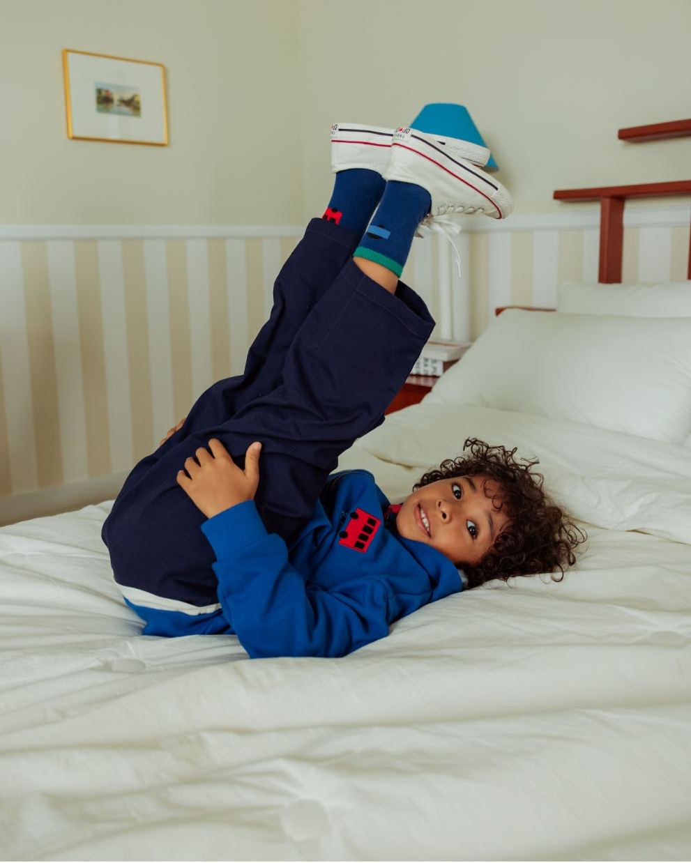 Blue Bus and Truck Zip Up Hood