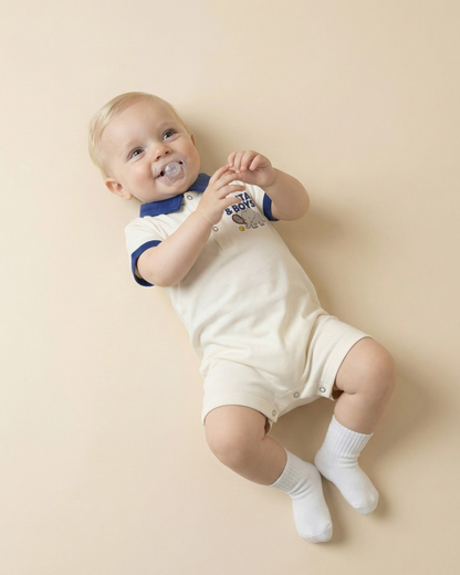 BABY Blue Elephant Collar Jumpsuit