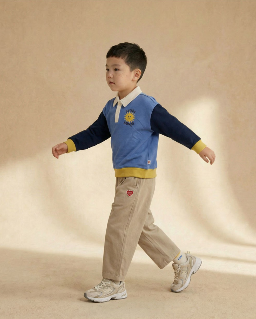 Beige BB Heart Woven Pants