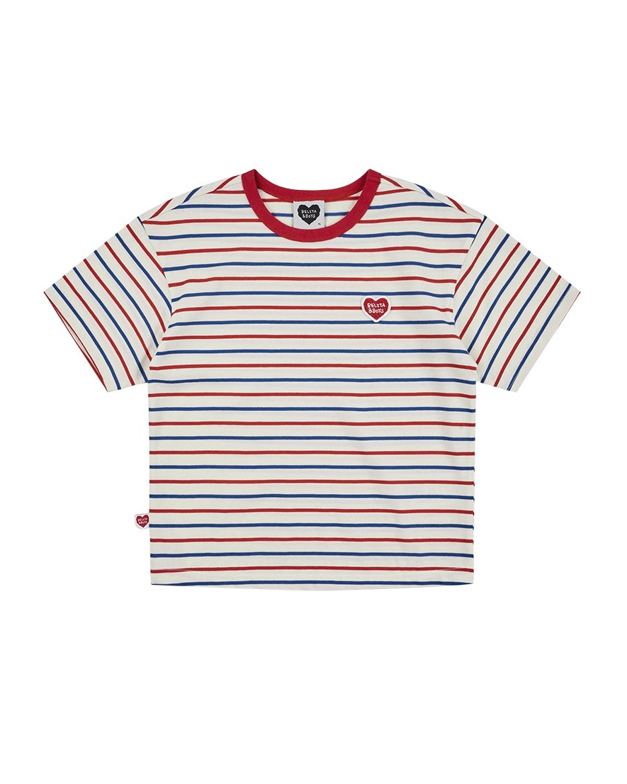 [SET] Red BB Heart Multi Stripe Shorts