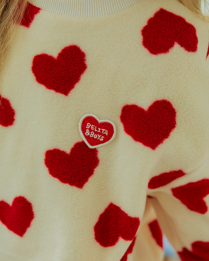[SET] Red BB Heart Pattern Fleece Jogger