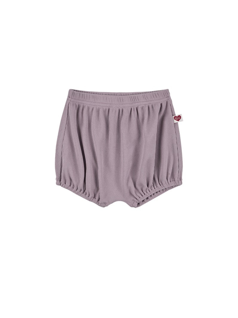 [BABY SET] Cream Smile Heart Color Block Waffle Shorts