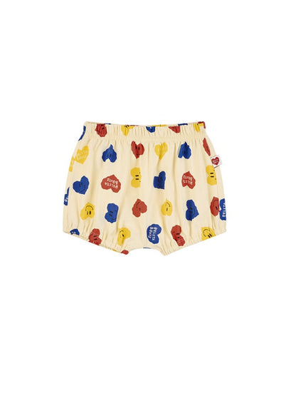 [BABY SET] Light Yellow Smile Heart Pattern Shorts