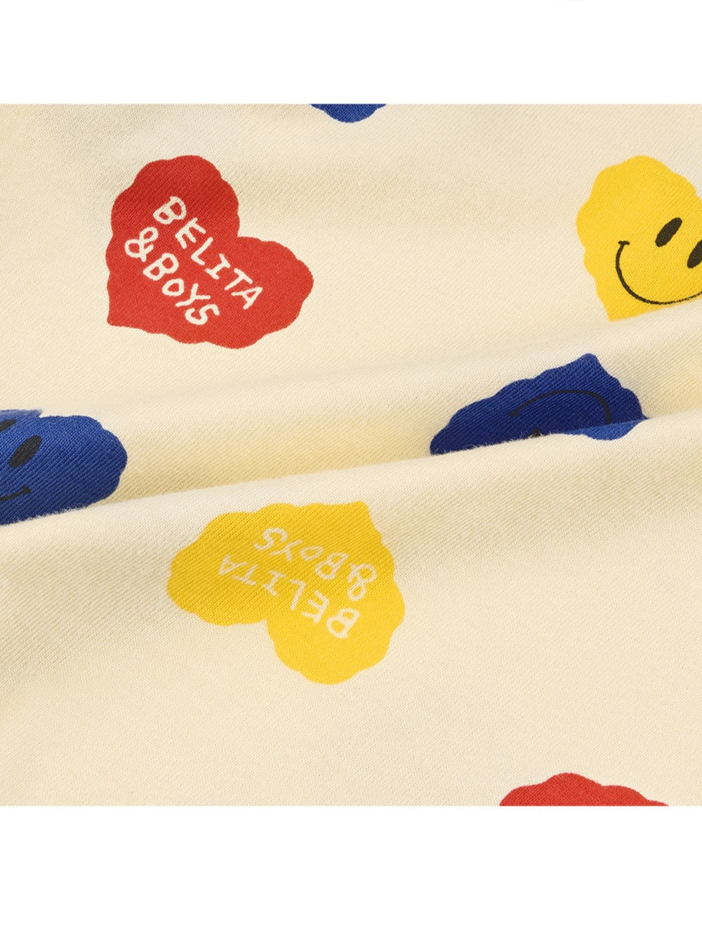 [BABY SET] Light Yellow Smile Heart Pattern Shorts