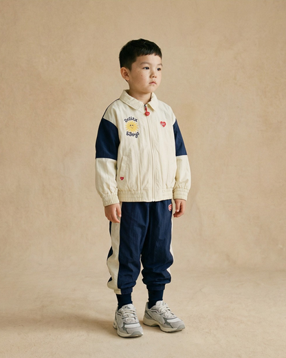 Navy BB Heart Color Block Jogger
