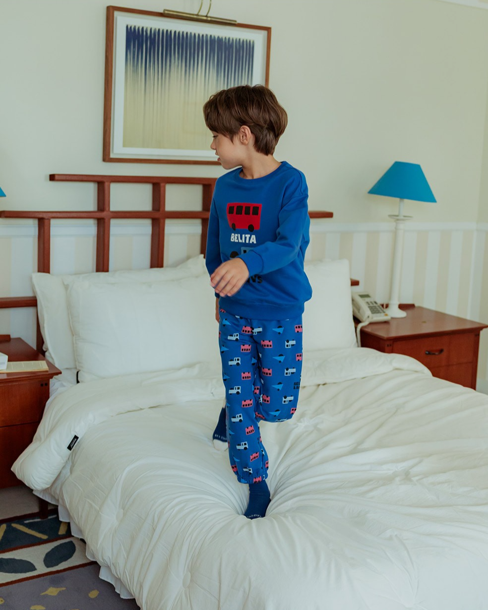 [SET] Blue Bus and Truck Pattern Jogger