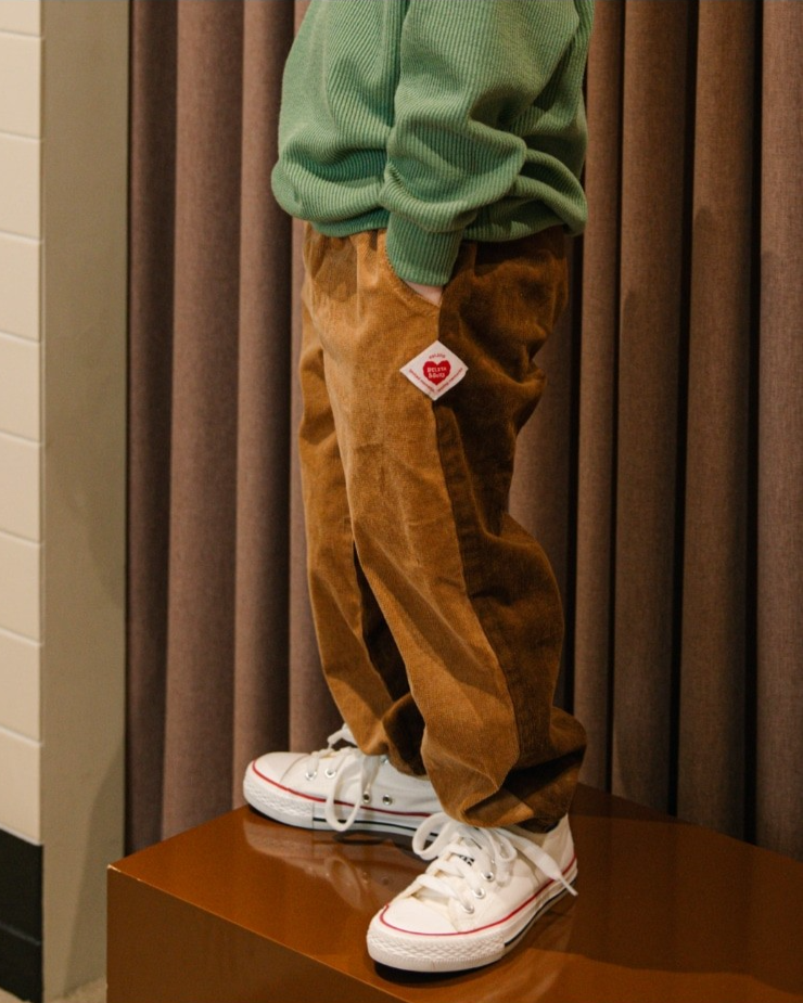 Brown Color Block Corduroy Jogger