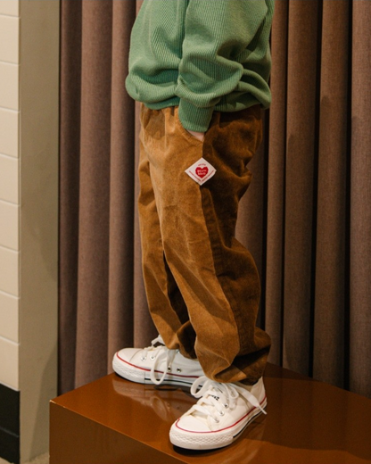 Brown Color Block Corduroy Jogger