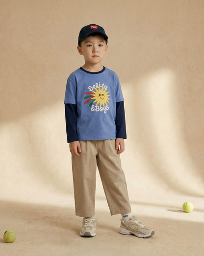 Navy Sun Layered Long Sleeve