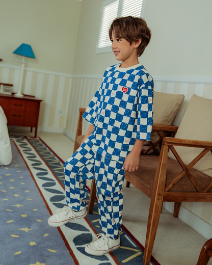[SET] Blue Checkerboard Jogger