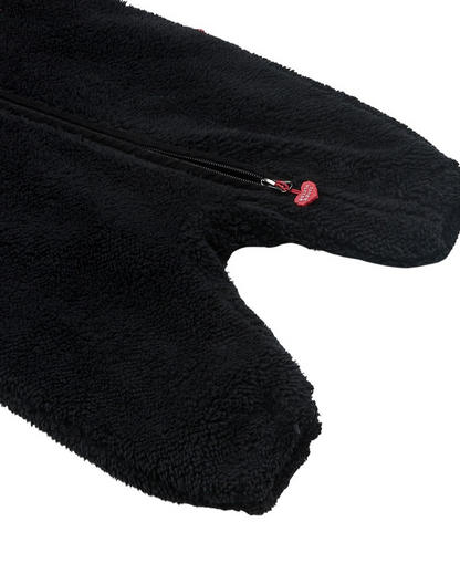 BABY Black Bear Fur Hooded Jumpsuit