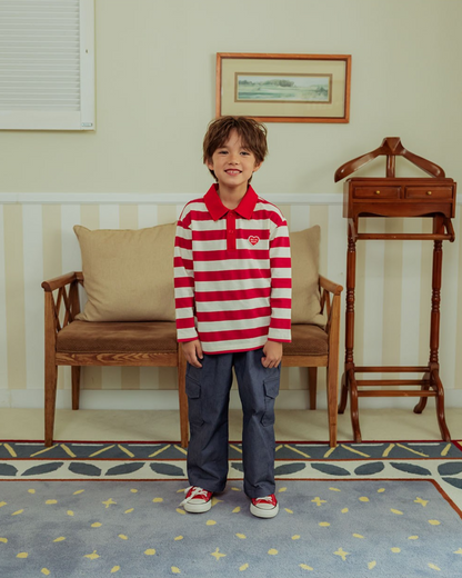 Dark Blue BB Heart Tapered Cargo Pants