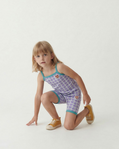 Violet BB Heart Pattern One Mile Shorts