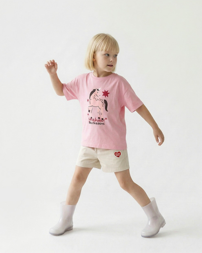 Pink Horse Graphic Short Sleeve Tee