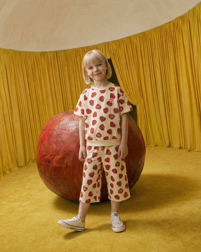 [SET] Red Bubble Apple Pattern Crop