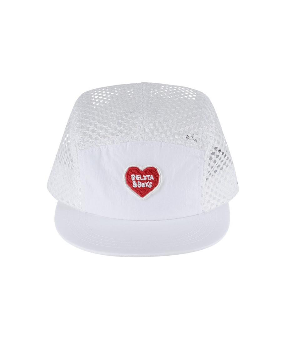 White BB Heart Mesh Camp Cap