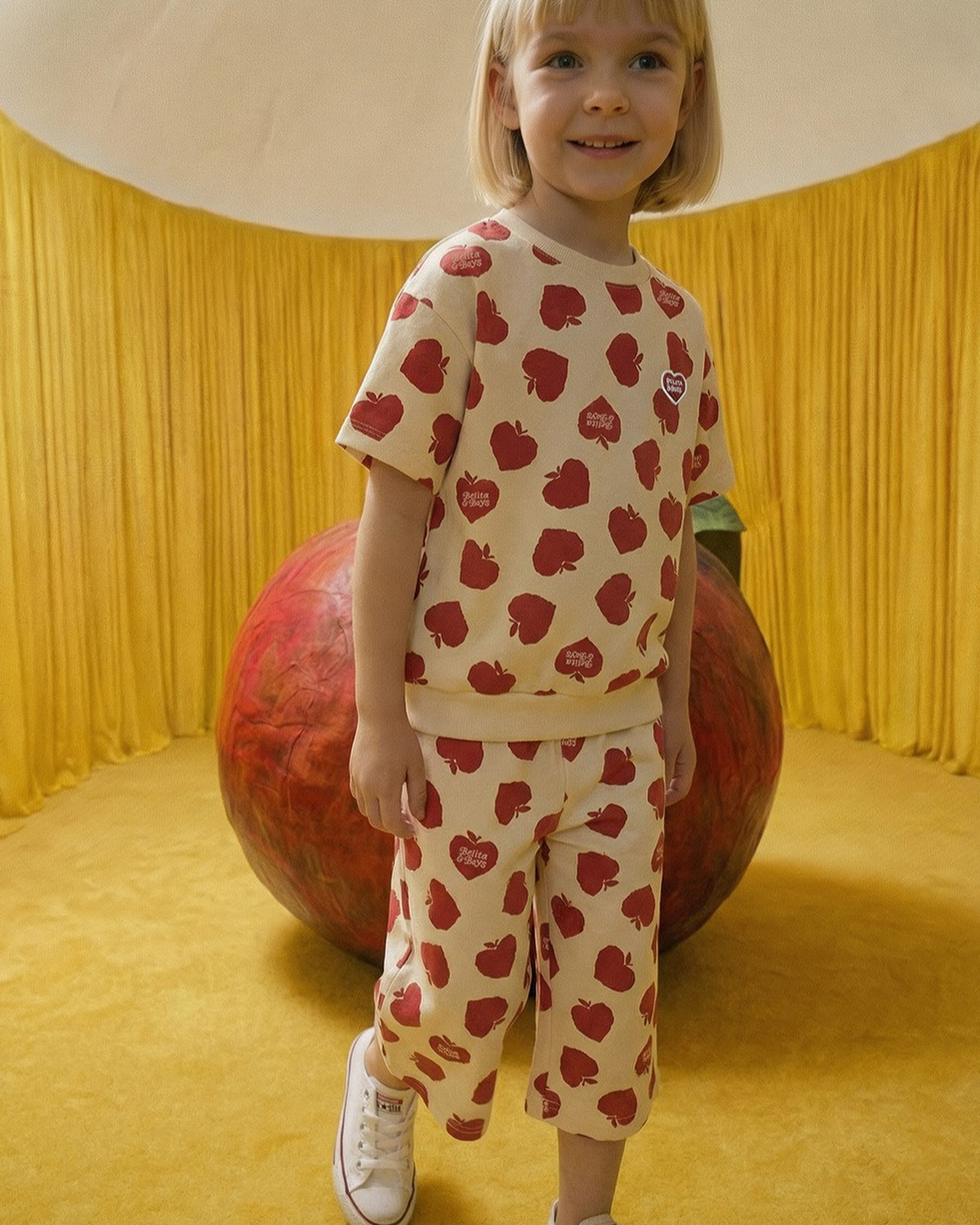 [SET] Red Bubble Apple Pattern Crop