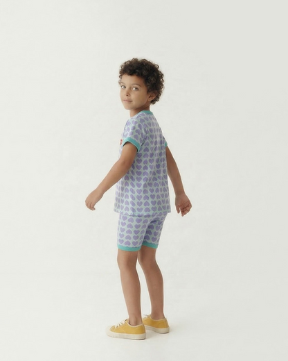Violet BB Heart Pattern One Mile Shorts