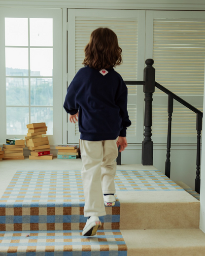 Navy BB Heart Collar Knit Sweater