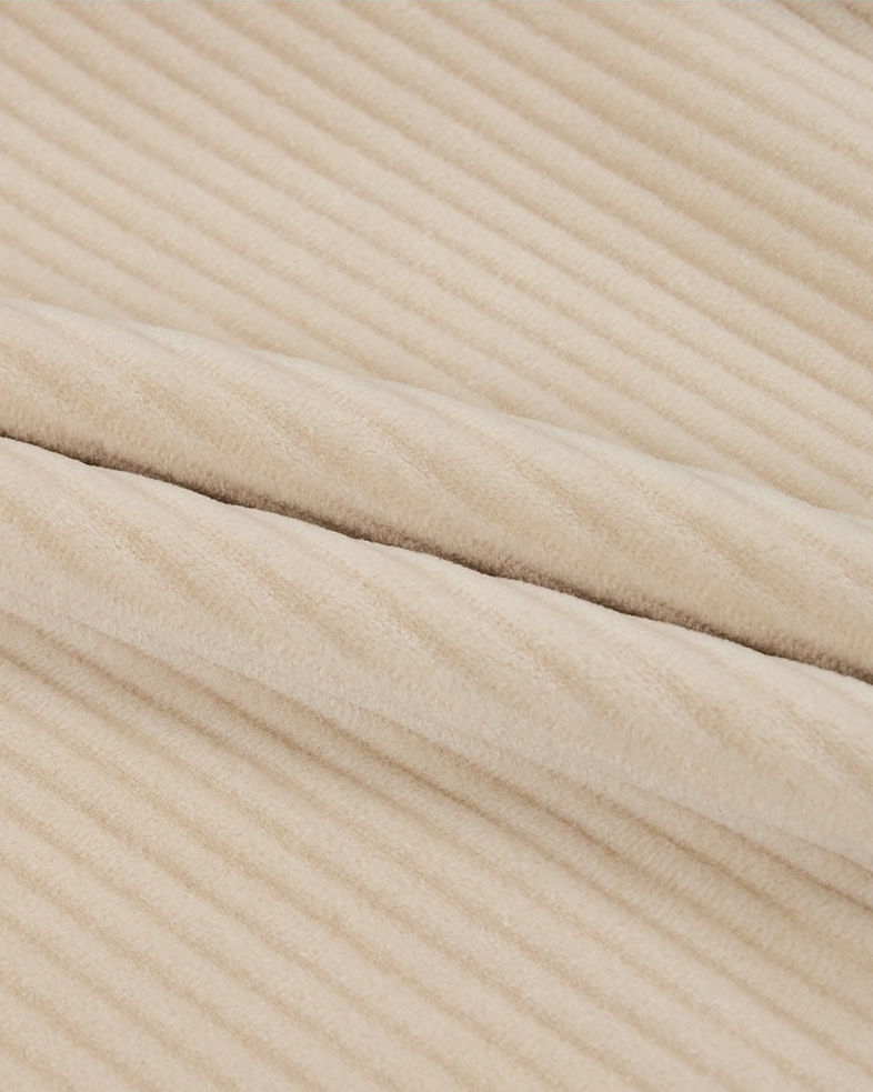 BABY Beige Color Block Velour Jumpsuit