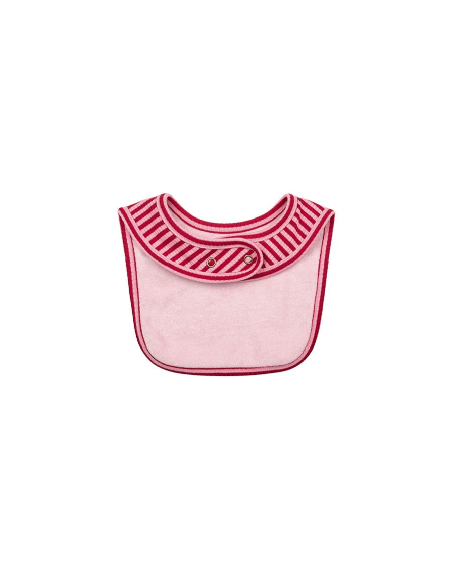 [BABY SET] Red Stripe Rib Jumpsuit & Bib & Bonnet