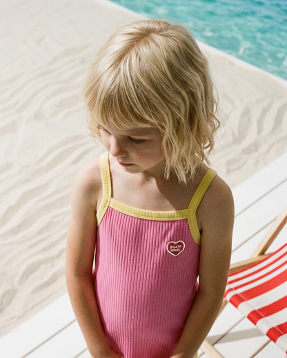 [GIRL SET] Pink BB Heart Two-Tone Sleeveless One Mile