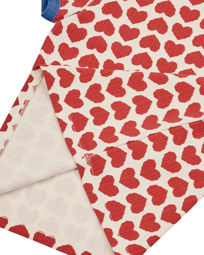 Red BB Heart Pattern One Mile Short Sleeve