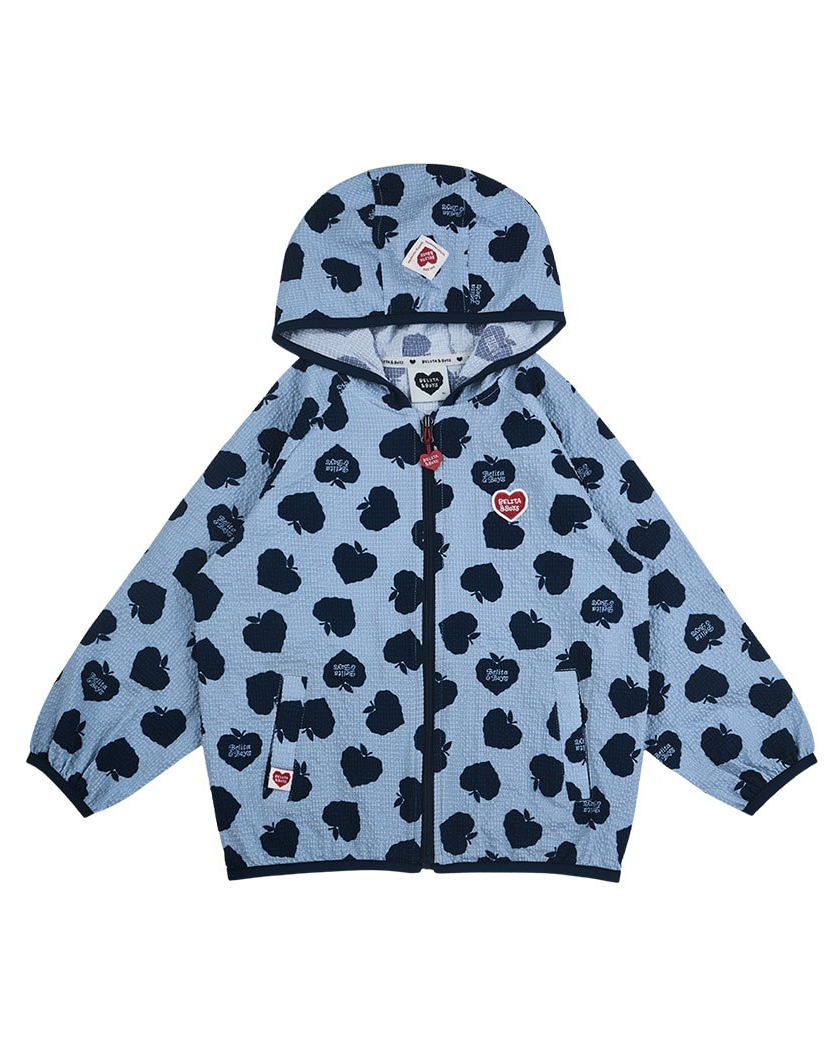 Navy Bubble Apple Pattern Windbreaker