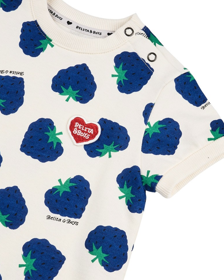 BABY Navy Berry Pattern Short Jumpsuit