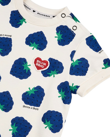 BABY Navy Berry Pattern Short Jumpsuit