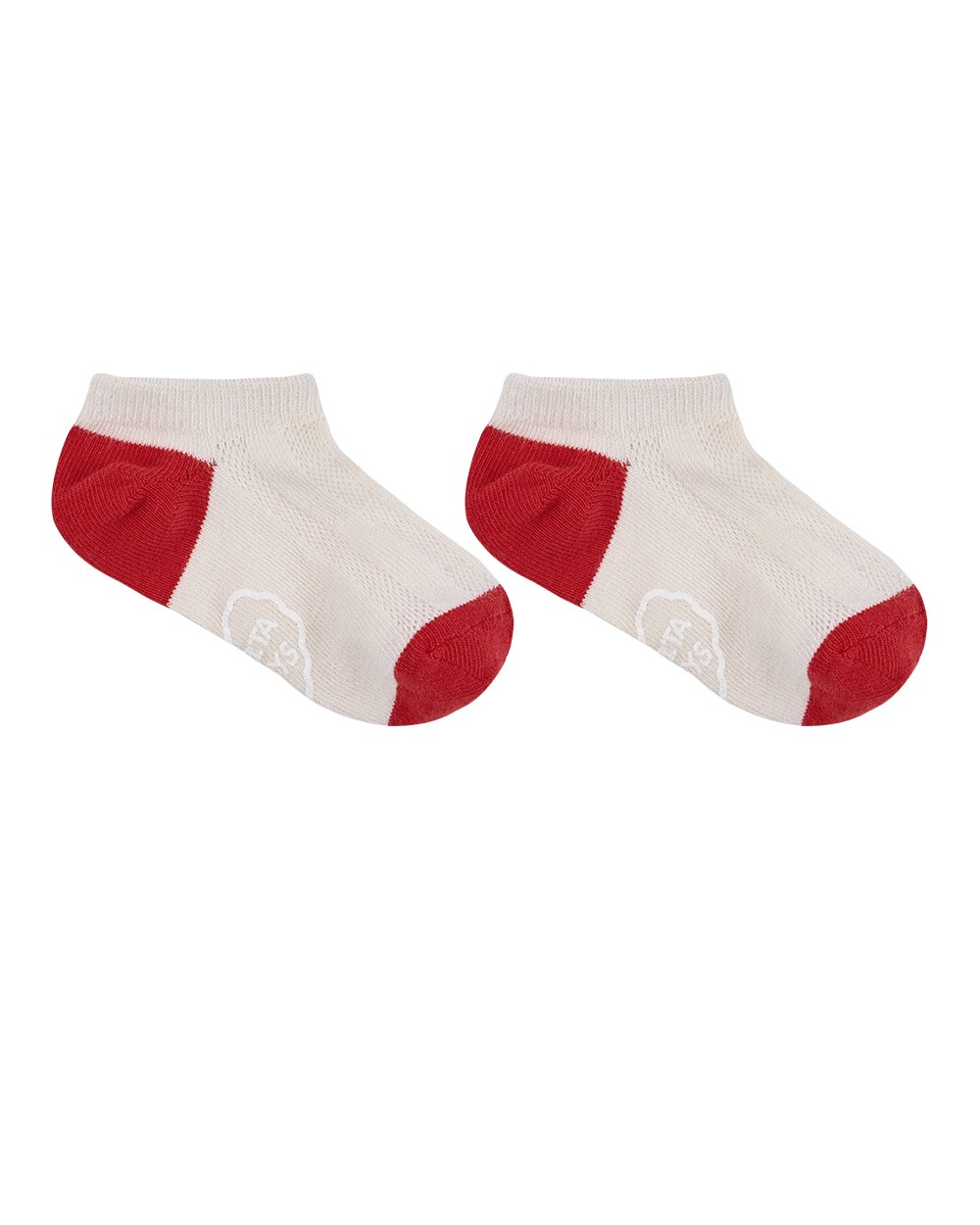 Cream Color Block Jacquard Socks