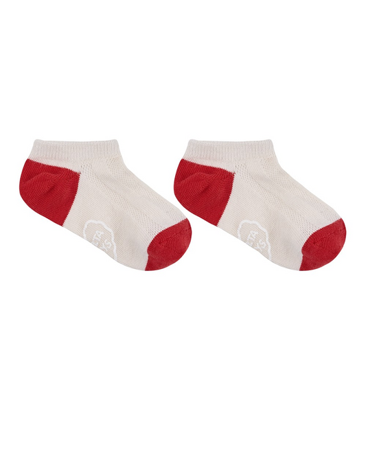 Cream Color Block Jacquard Socks