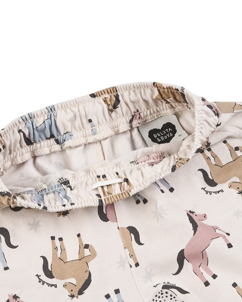 [GIRL SET] Light Pink Horse Pattern Blouse & Shorts