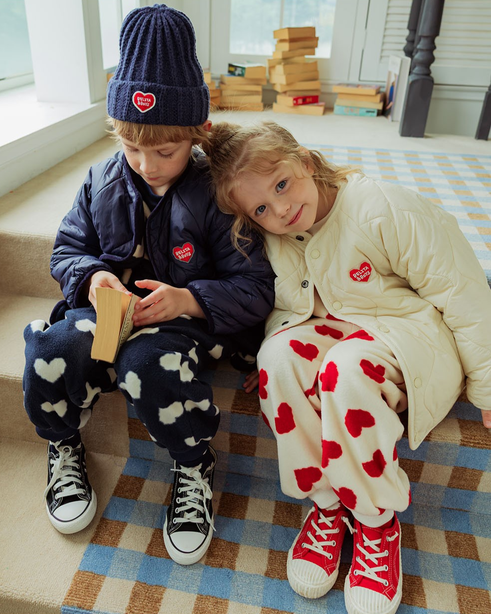 Red BB Heart Pattern Reversible Jumper