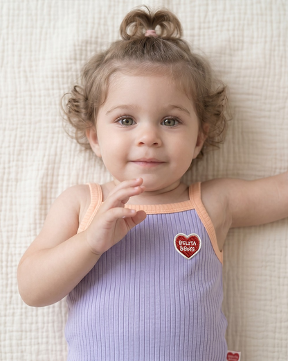 [BABY GIRL SET] Violet BB Heart Two-Tone Sleeveless One Mile