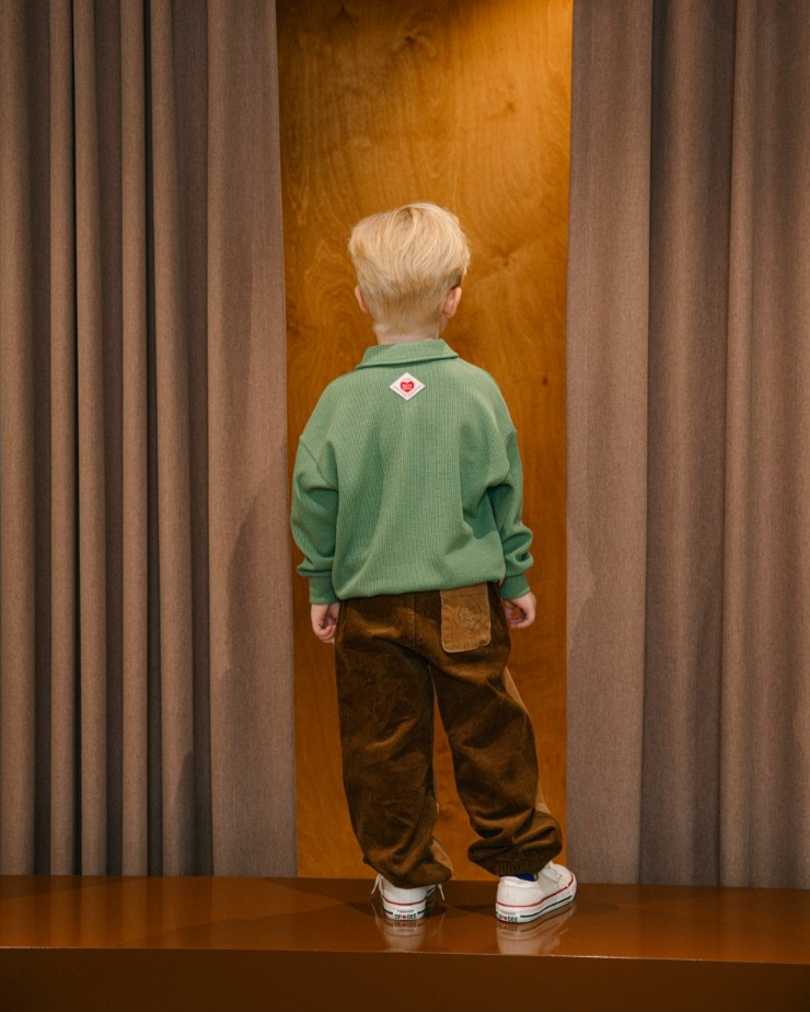 Brown Color Block Corduroy Jogger